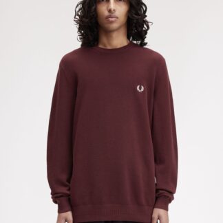 Jersey Fred Perry Cuello Redondo Burdeos