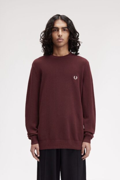 Jersey Fred Perry Cuello Redondo Burdeos