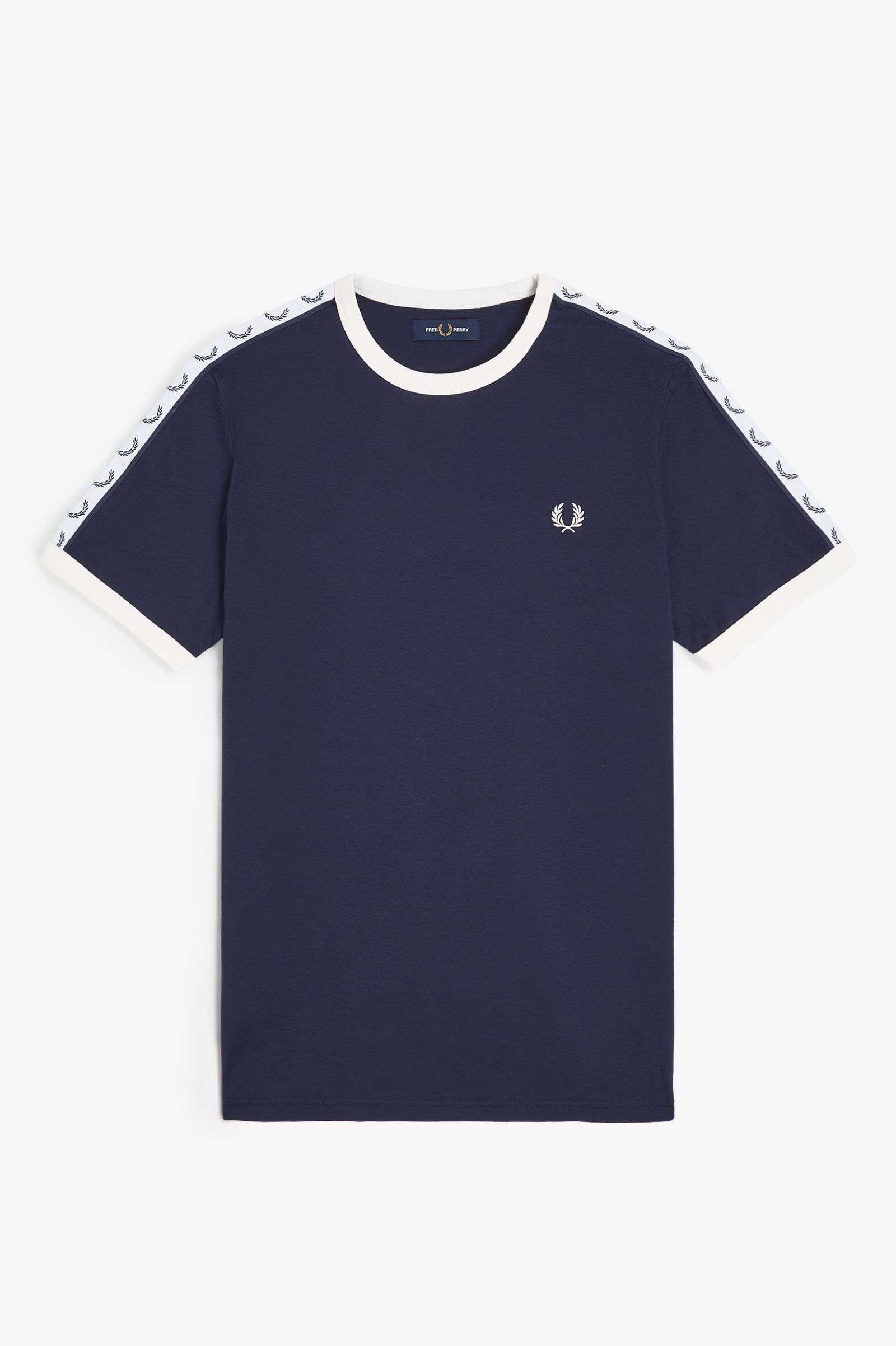 Camiseta Fred Perry Ringer Azul con Cinta Deportiva - Imagen 8