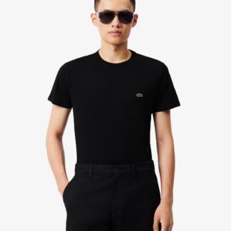 Camiseta Lacoste Hombre de Algodón Pima Premium Negra