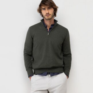 Jersey El Ganso Cuello Camionero Verde Oscuro