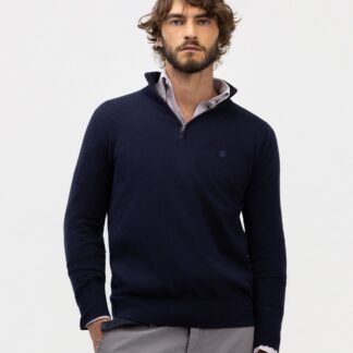 Jersey El Ganso Cuello Camionero Azul Marino